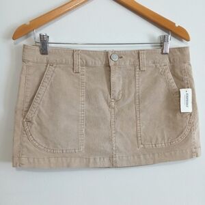 Aeropstale Micro Mini Skirt Corduroy Tan Size 11 12 NWT
